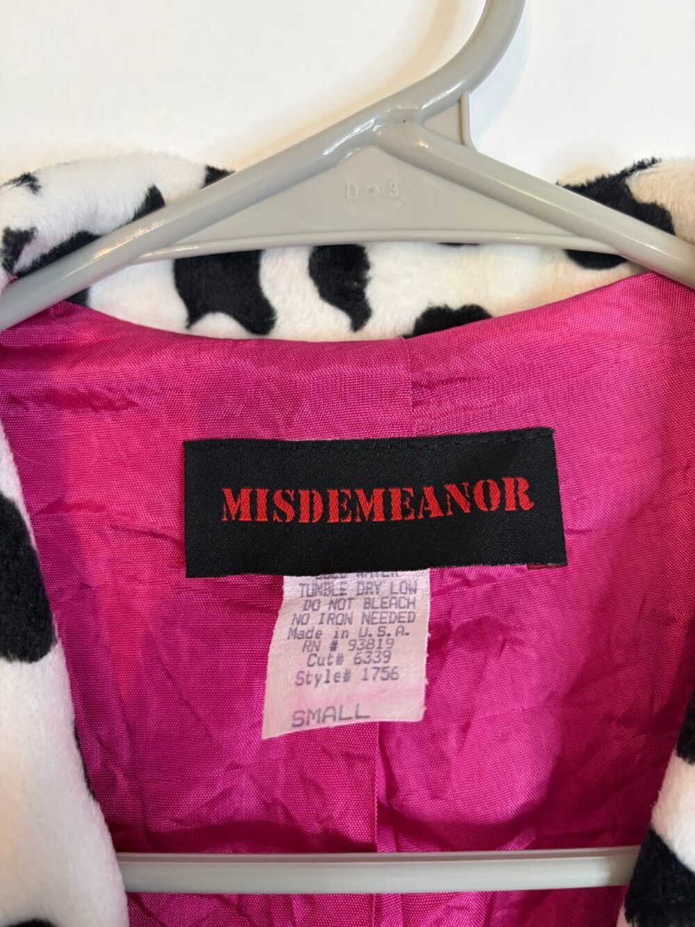 Misdemeanor Black White Cowprint Overcoat - Picture 4 of 6